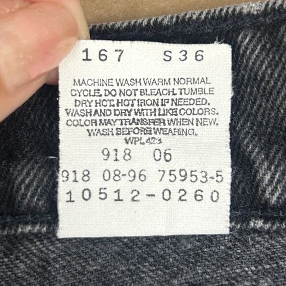 Levi's Vintage 512 Slim Fit Tapered Leg Gray Denim Jeans Womens 9 High Rise 90s - Picture 8 of 10